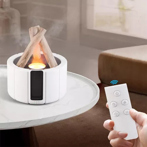 Humidificador de Aire con Control Remoto USB, Difusor de Aroma, Luz de Llama de Hoguera Ultrasónica, Fragancia de Aceite Esencial para el Hogar, Máquina de Perfume, H9